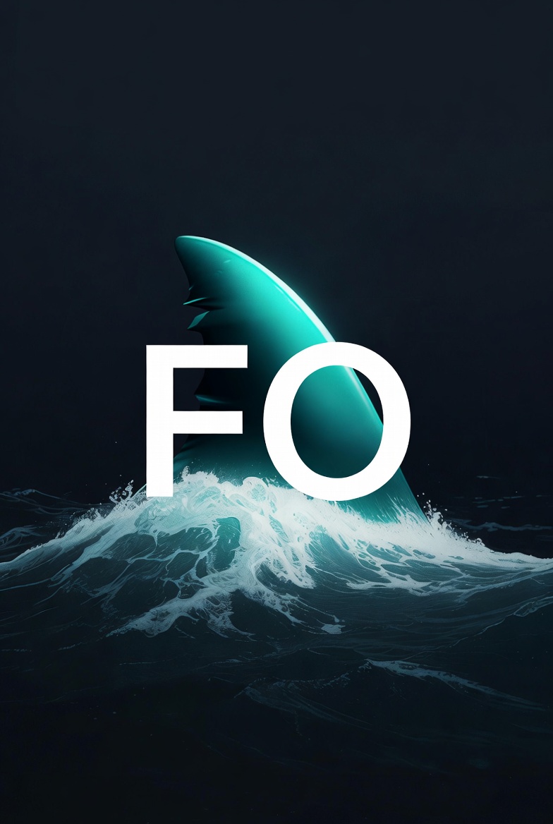 Fatal Ocean — shark fin breaching wave